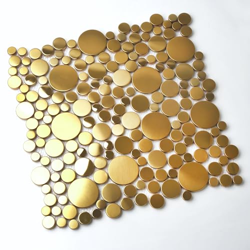Blujellyfish Gold Penny Round Shower Floor Tiles