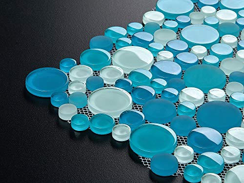 Glass Mosaic Tile - Bubble Collection, Ocean Mix
