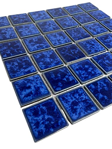 Ultramarine Blue Splash Effect Mosaic Tile