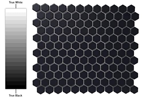 Black Matte Hexagon 1-Inch Porcelain Mosaic Tile