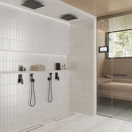 White Ceramic Shower Floor Tile 2.5" x 8