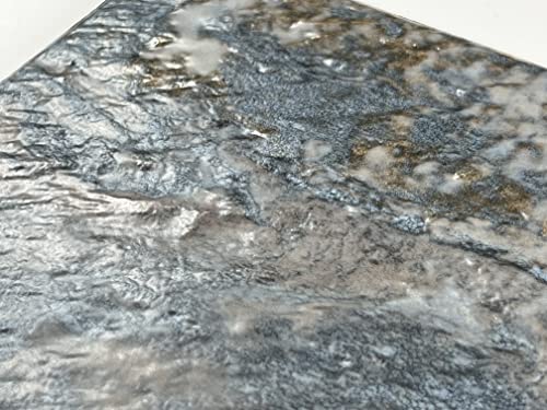 Wavy 6x6 Black Gold Porcelain Shower Tile