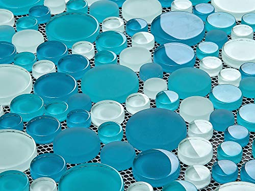Glass Mosaic Tile - Bubble Collection, Ocean Mix