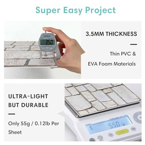 10 Pcs 3D Faux Limestone Peel and Stick Tiles