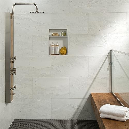 Palisade Interlocking Vinyl Shower Tile Kit - Polar Frost