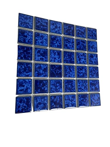 Ultramarine Blue Splash Effect Mosaic Tile