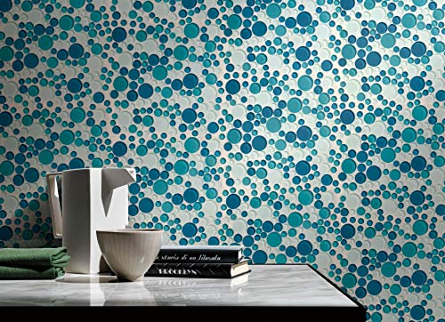 Glass Mosaic Tile - Bubble Collection, Ocean Mix