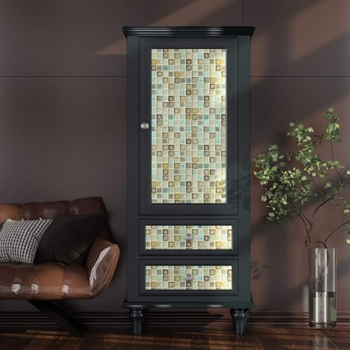 Teal Green Mosaic Peel and Stick Shower Tiles