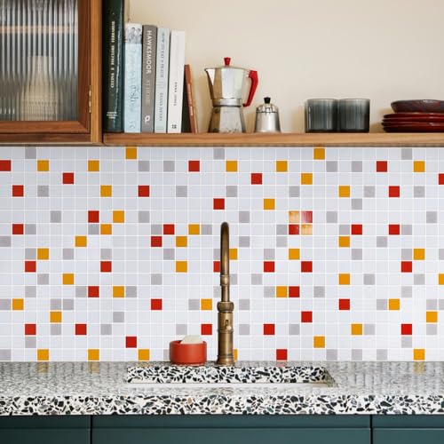 Colorful White Mosaic Tiles for Shower & Backsplash