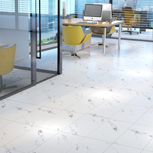 White Marble Peel and Stick Vinyl Shower Tile