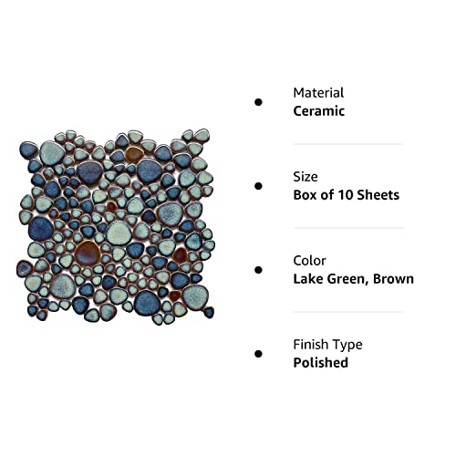 Aqua Teal Interlocking Pebble Mosaic Tile