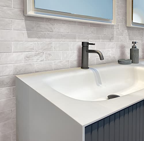 White Ceramic Shower Floor Tile 2.5" x 8