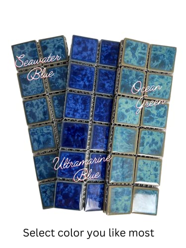 Ultramarine Blue Splash Effect Mosaic Tile