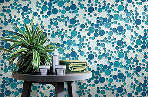 Glass Mosaic Tile - Bubble Collection, Ocean Mix