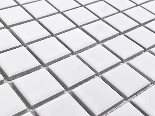 White Porcelain Mosaic Square Tile for Showers