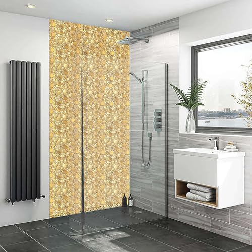Blujellyfish Gold Penny Round Shower Floor Tiles