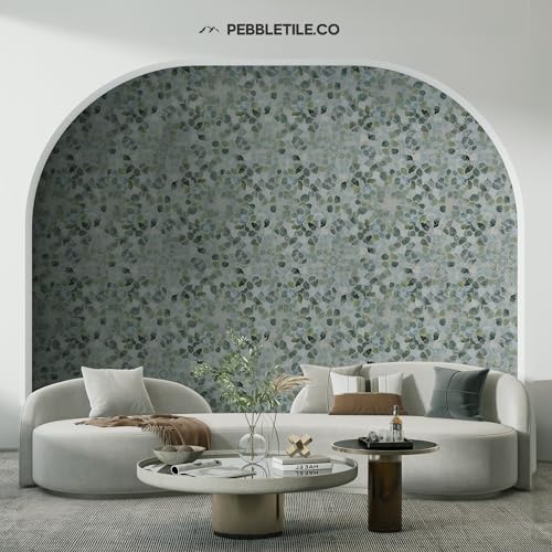 Ocean Green Pebble Mosaic Shower Tile 12"x12
