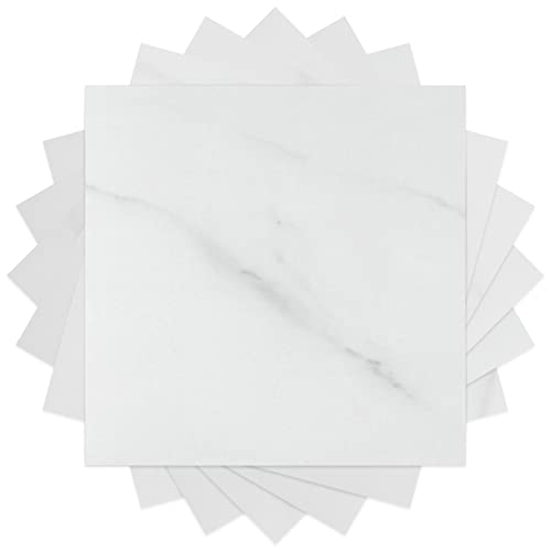 White Marble Peel and Stick Shower Floor Tiles