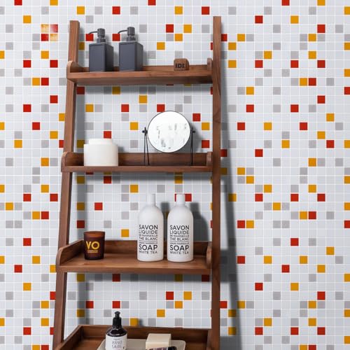 Colorful White Mosaic Tiles for Shower & Backsplash