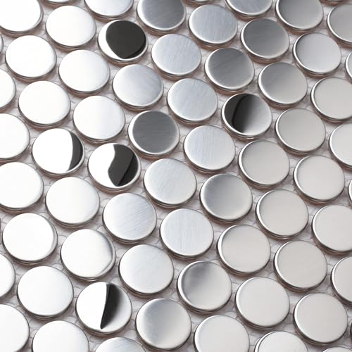 Silver Penny Round Mosaic Tile for Shower Floor