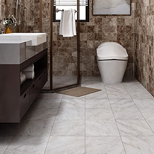 Livelynine 16-Pack Gray Stone Peel and Stick Tiles