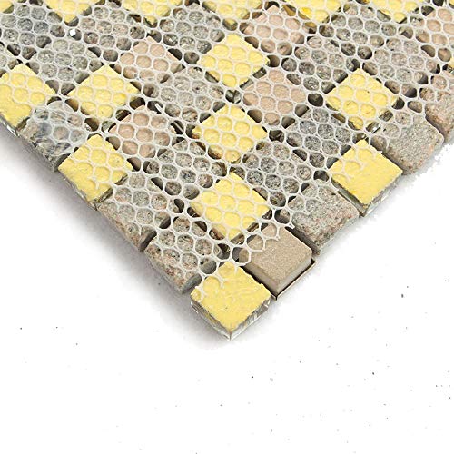 Gray Stone and Rose Gold Shower Floor Tile