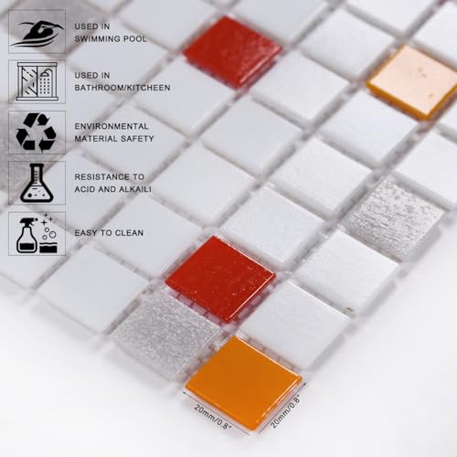 Colorful White Mosaic Tiles for Shower & Backsplash