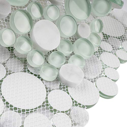 Snow Dove Glass Mosaic Tile, 10.5x10.5