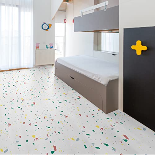 Peel and Stick Terrazzo Shower Floor Tiles - 12 Pack