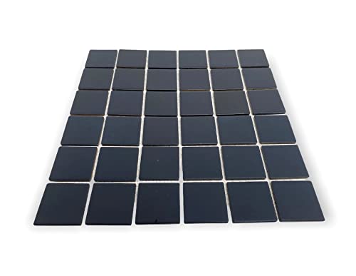 2x2 Black Matte Porcelain Mosaic Shower Tile