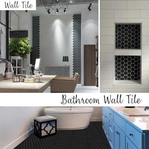 Unglazed Charcoal Hexagon Porcelain Shower Floor Tile