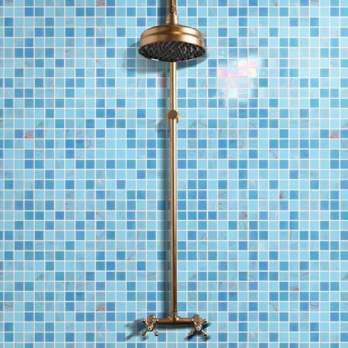 Light Blue Iridescent Mosaic Tile for Showers