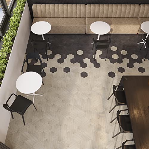 Luxury Vinyl Hexagon Shower Floor Tiles 12.25 Sq. Ft