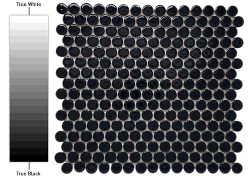 Black Penny Round Porcelain Mosaic Shower Tile