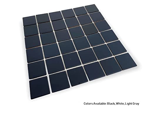 2x2 Black Matte Porcelain Mosaic Shower Tile