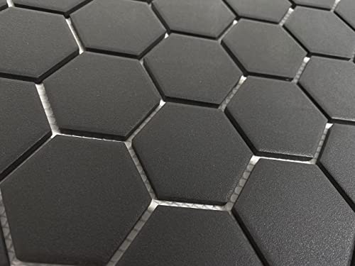 Unglazed Charcoal Hexagon Porcelain Shower Floor Tile