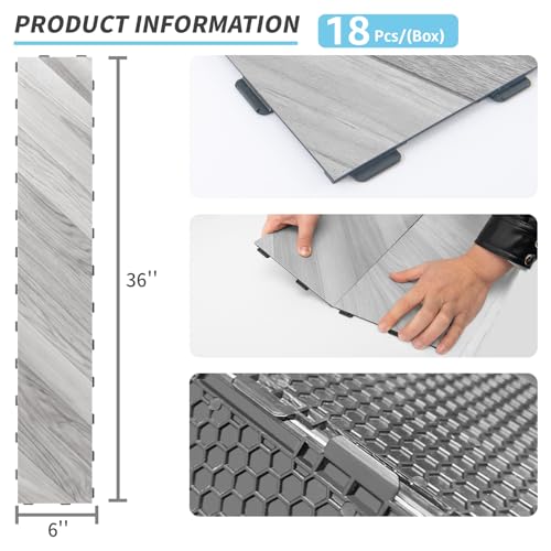 Interlocking Luxury Vinyl Shower Floor Tiles - 18-Pack
