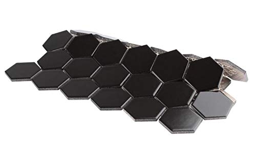 Black 2x2 Inch Matte Porcelain Hexagon Tile