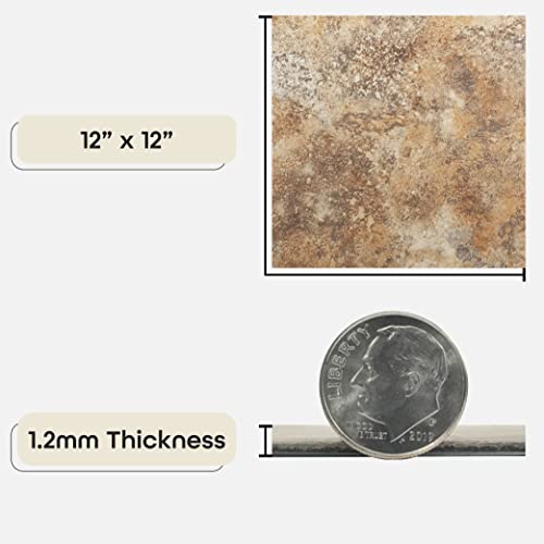 Nexus 12-Inch Vinyl Marble Granite Tiles - 20 Pack