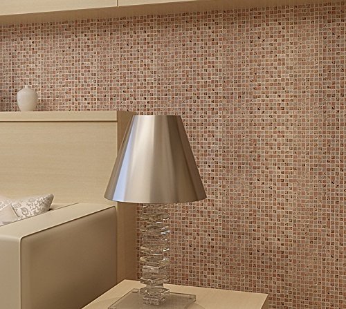 Gray Stone and Rose Gold Shower Floor Tile