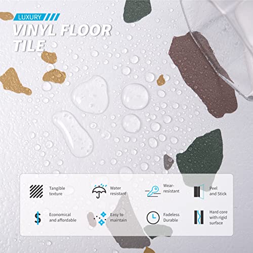 Peel and Stick Terrazzo Shower Floor Tiles - 12 Pack