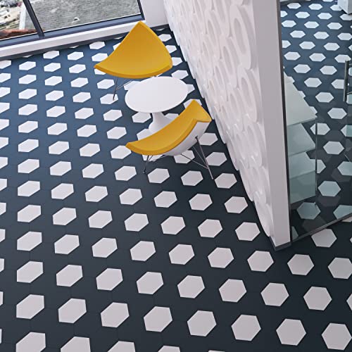 Colorful Hexagon Vinyl Shower Floor Tiles