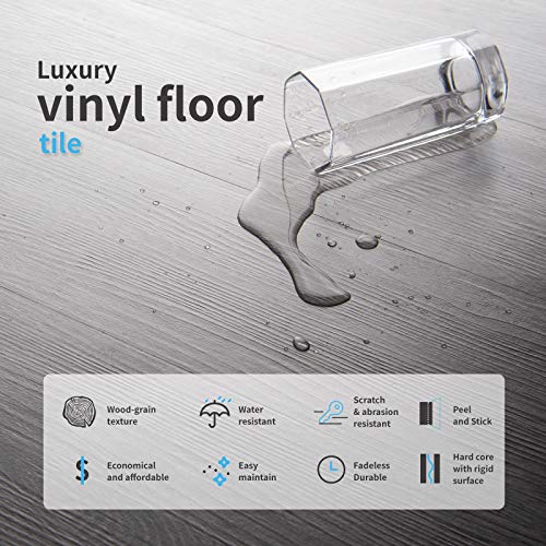 Art3d Deep Gray Peel and Stick Vinyl Tiles
