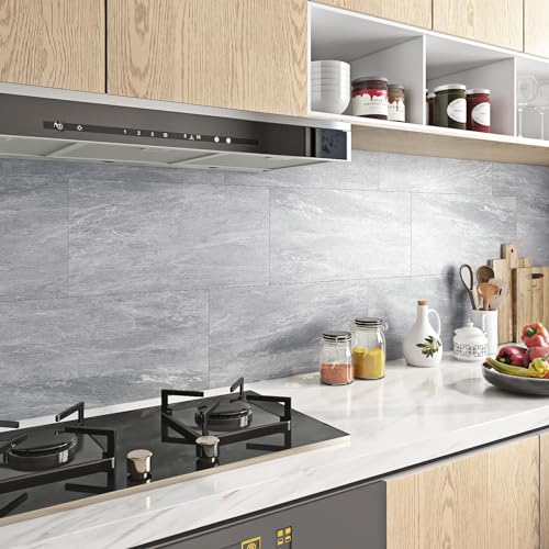 Waterproof 12"x24" Grey Peel and Stick Tiles