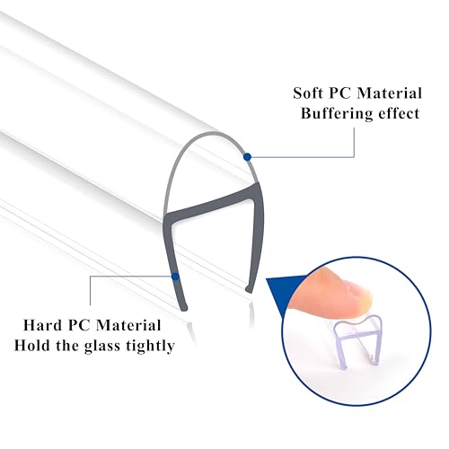 Frameless Shower Door Seal Strip 2 Pack