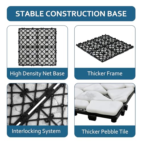 Natural Stone Interlocking Shower Floor Tiles - White
