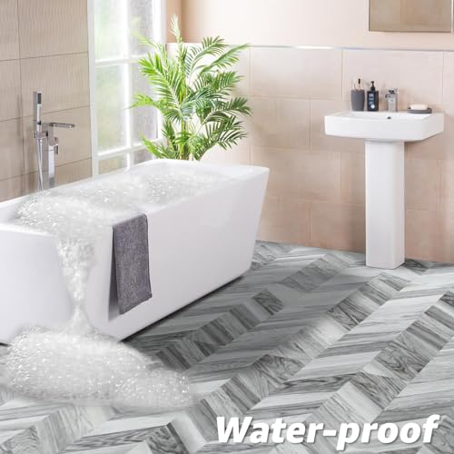 Interlocking Luxury Vinyl Shower Floor Tiles - 18-Pack