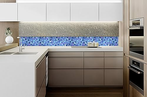 Iridescent Blue Glass Mosaic Tile Sheets