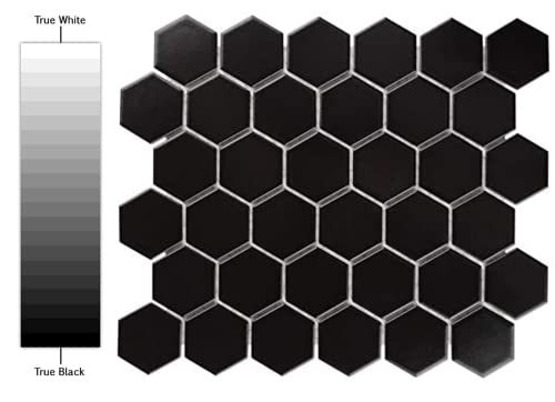 Black 2x2 Inch Matte Porcelain Hexagon Tile
