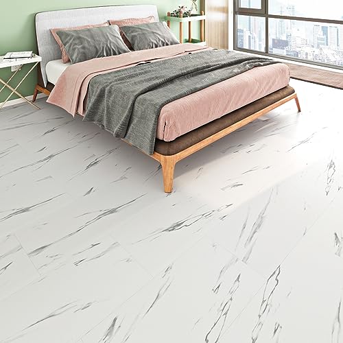 Carrara Marble Peel and Stick Shower Floor Tiles
